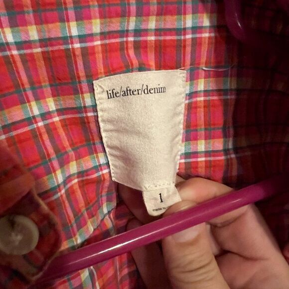 Life after denim plaid button down L - Picture 5 of 6